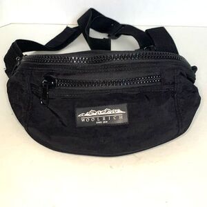 Woolrich Black Logo Front Nylon Fanny Pack Belt Bag